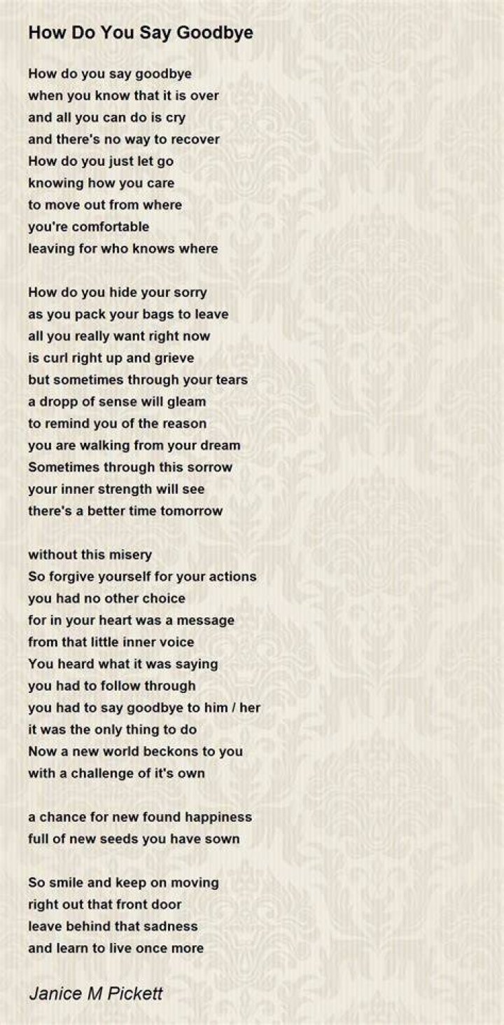 How do you say goodbye to someone you love through text?