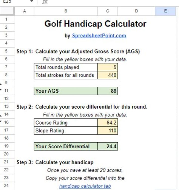 How is a golf handicap determined?