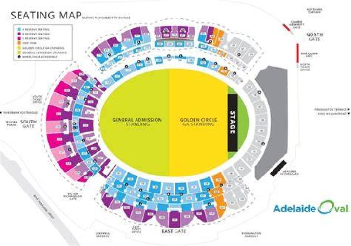 What are the names of the stands at Adelaide Oval?