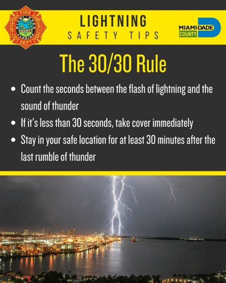 What is the 30 30 rule for lightning?