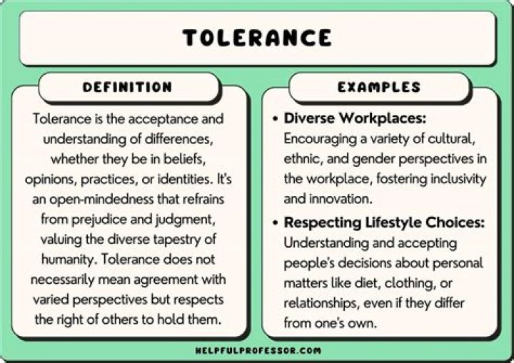 What is the example of tolerance?