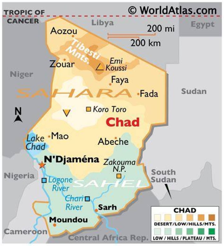 What percentage of Chad is desert?