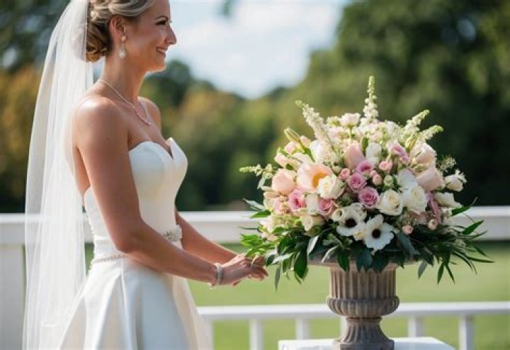 Who stands next to the bride?